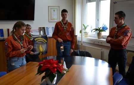 Skavti iz Preske na sprejemu pri županu