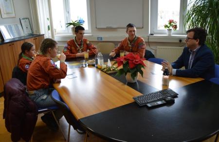 Skavti iz Preske na sprejemu pri županu