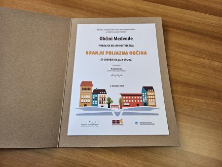 Certifikat Branju prijazna občina